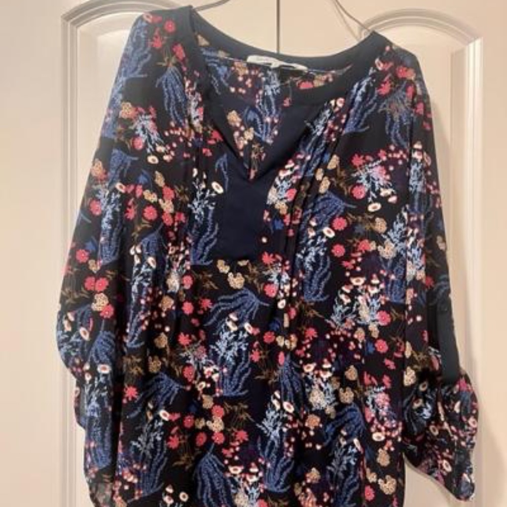 Collective Concepts blue flower blouse stitch fix